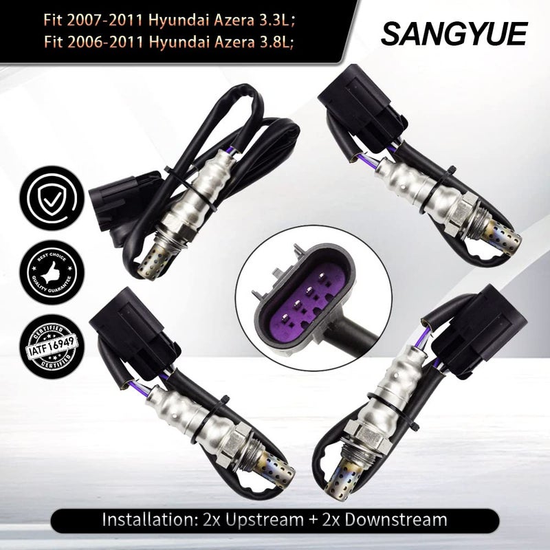 Sangyue 4 Oxygen Sensor for Hyundai Sonata Entourage Azera Kia Amanti Sedona 3.3L 3.8L Upstream +Downstream - Image 2